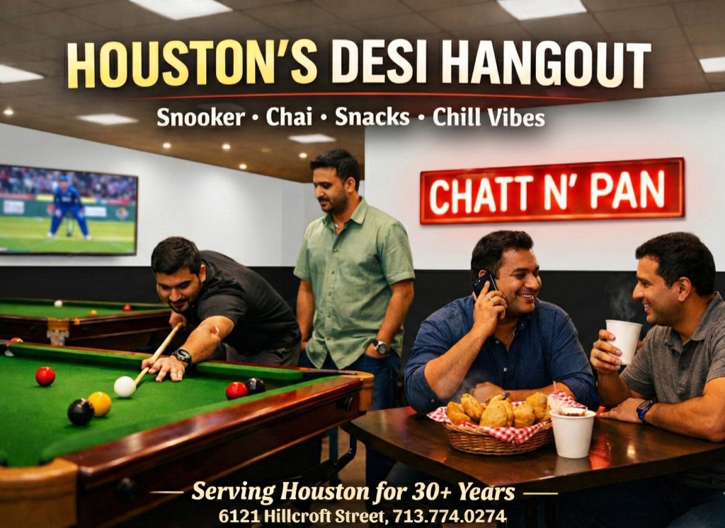 Friends playing snooker and enjoying snacks at Chatt N' Pan
