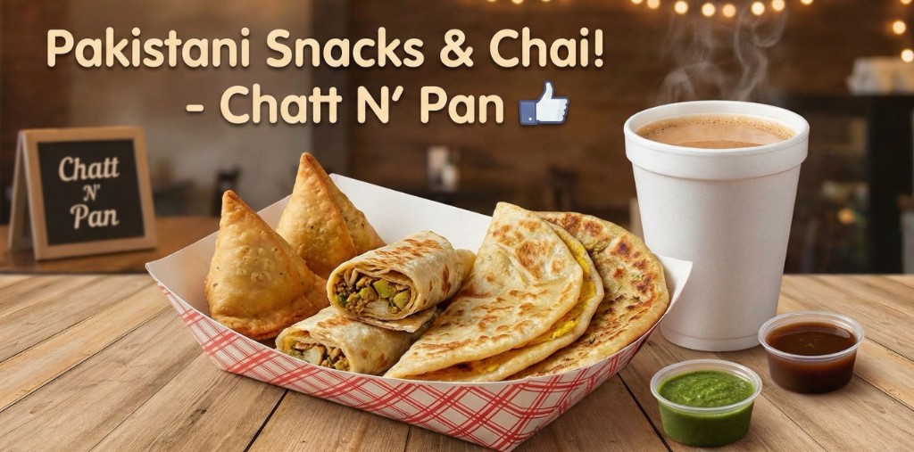 Pakistani samosas, paratha rolls and doodh patti chai
